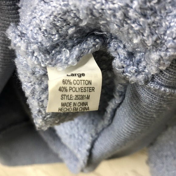 Warm and Cozy by Poof Pullover Textured Long Sleeve Size Large Blue - Picture 7 of 8